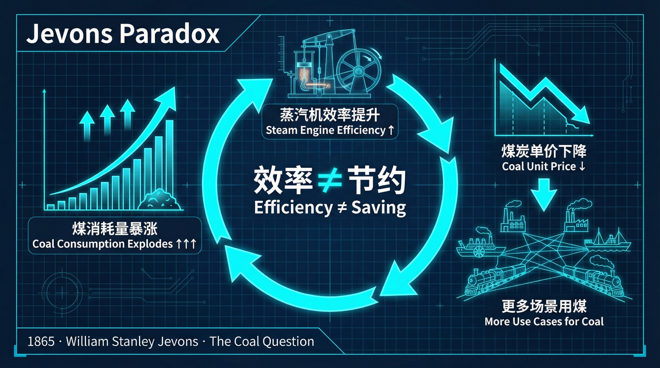 杰文斯悖论:效率提升反而导致消耗量暴涨
