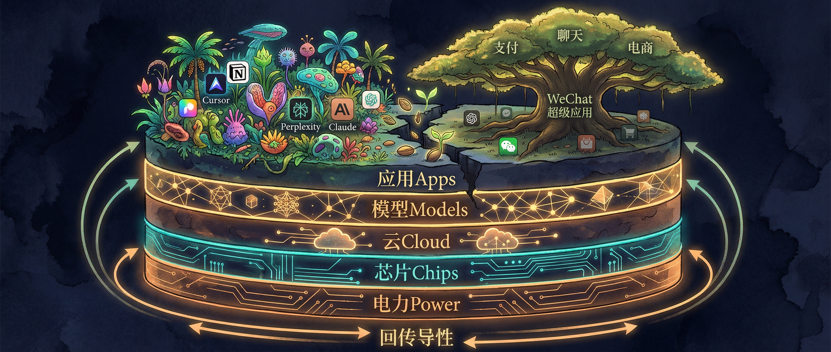 五层蛋糕:中美AI应用层结构对比