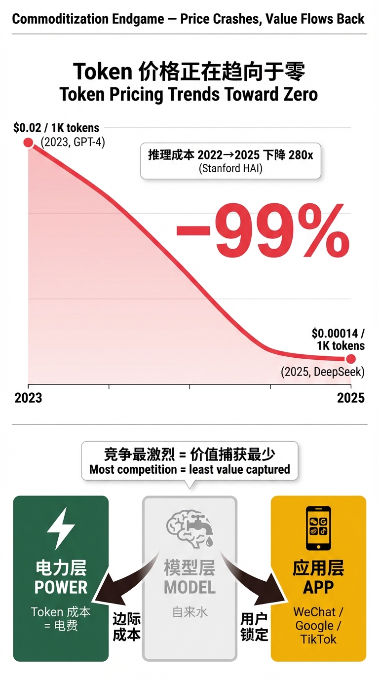 商品化终局:Token价格崩塌与价值层转移