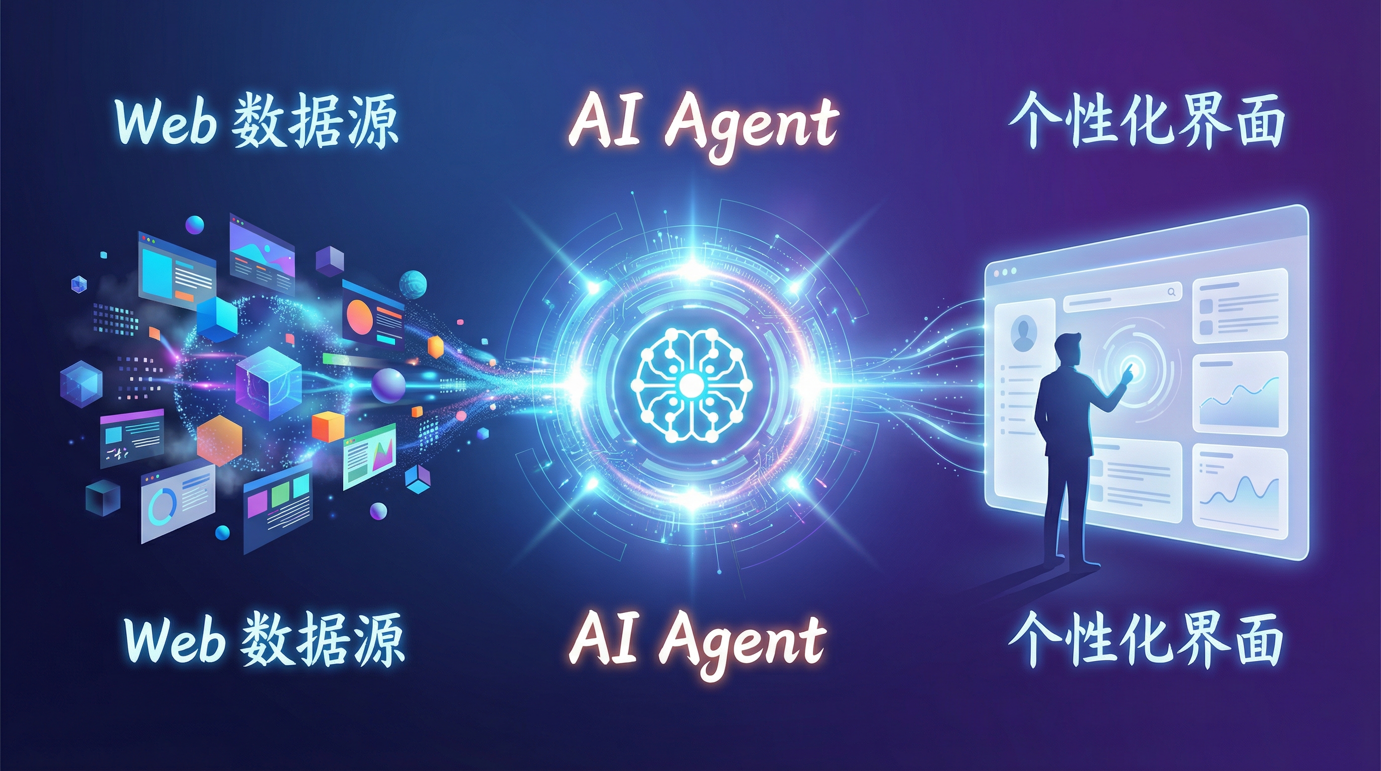 未来的可能形态:Agent 作为中间层,从原始 Web 到个性化界面