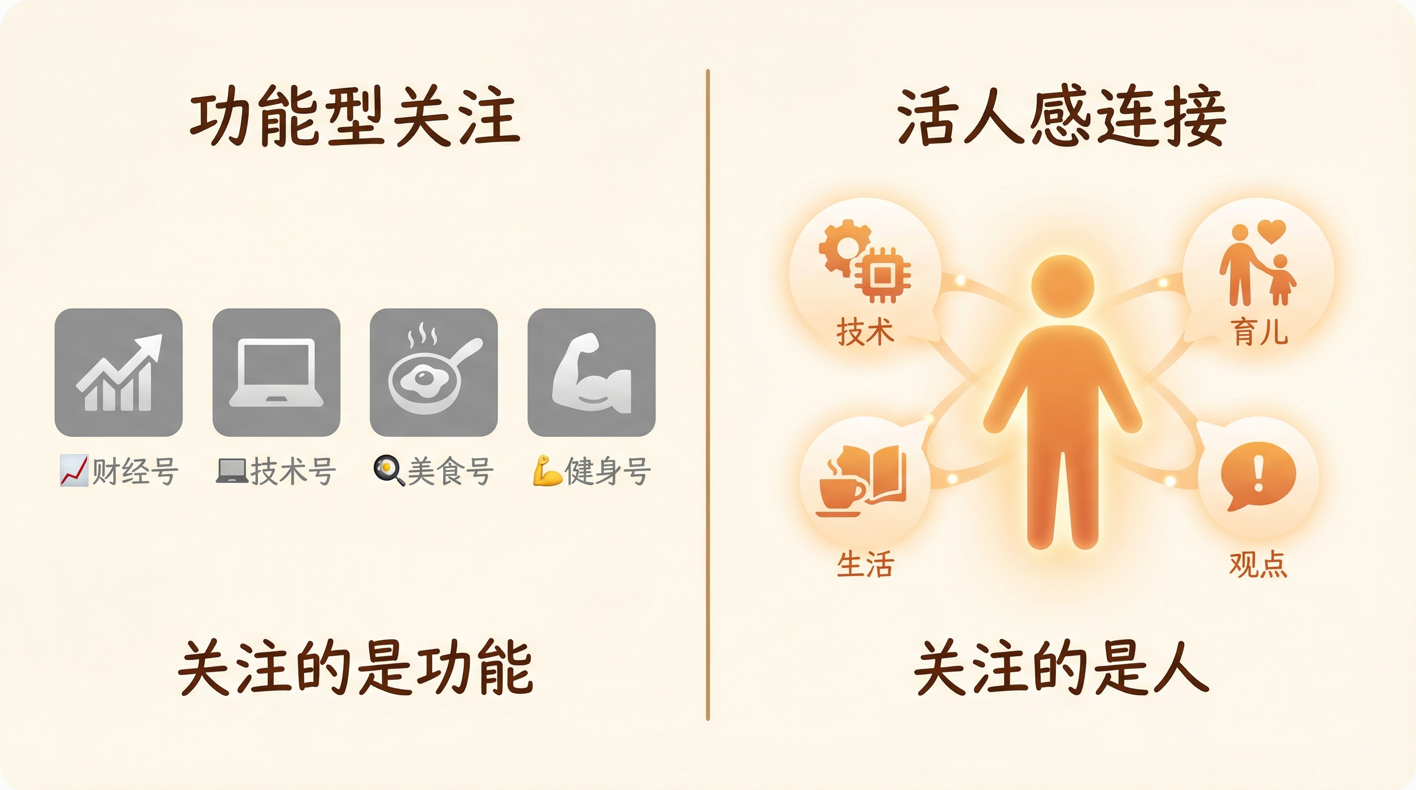 功能型关注 vs 活人感连接